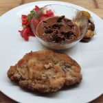 Hunter schnitzel from pork neck.Jägerschnitzel aus dem Schweinenacken.